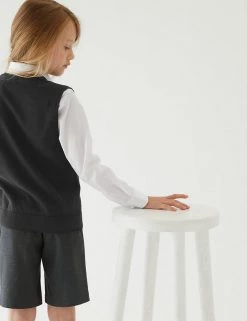 M&S Collection Jumpers Unisex Pure Cotton School Tank Top (2-18 Yrs) -School Uniform Sales Store SD 04 T76 3922 Y0 X EC 3