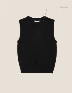 M&S Collection Jumpers Unisex Pure Cotton School Tank Top (2-18 Yrs) -School Uniform Sales Store SD 04 T76 3922 Y0 X EC 90