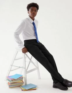 Boys' Plus Fit Slim Leg School Trousers (2-18 Yrs)