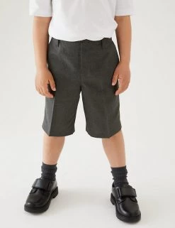 M&S Collection 2pk Boys' Easy Dressing School Shorts (3-14 Yrs) -School Uniform Sales Store SD 04 T76 4912 T0 X EC 1