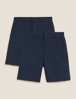M&S Collection School 2pk Boys' Regular Leg Shorts (2-14 Yrs) 45 M&S Collection School 2pk Boys' Regular Leg Shorts (2-14 Yrs) -School Uniform Sales Store SD 04 T76 4918 F4 X EC 90