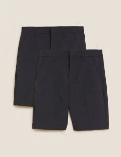M&S Collection School 2pk Boys' Regular Leg Shorts (2-14 Yrs) 33 M&S Collection School 2pk Boys' Regular Leg Shorts (2-14 Yrs) -School Uniform Sales Store SD 04 T76 4918 PK X EC 90