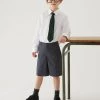 M&S Collection School 2pk Boys' Regular Leg Shorts (2-14 Yrs) -School Uniform Sales Store SD 04 T76 4918 T0 X EC 0