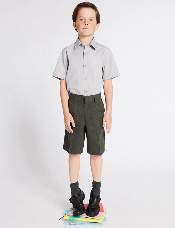 M&S Collection Boys' Regular Leg Pleat Front School Shorts (2-14 Yrs) 3 M&S Collection Boys' Regular Leg Pleat Front School Shorts (2-14 Yrs)