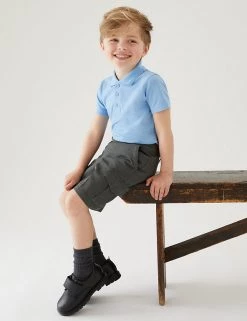 2pk Boys' Plus Fit Cargo School Shorts (4-14 Yrs)