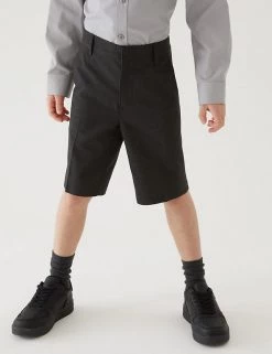 M&S Collection School 2pk Boys' Slim Leg Shorts (2-14 Yrs) -School Uniform Sales Store SD 04 T76 4964 VP X EC 1