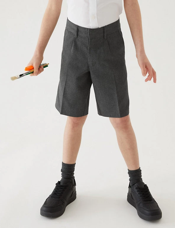 M&S Collection School 2pk Boys' Regular Leg Shorts (2-14 Yrs) 5 M&S Collection School 2pk Boys' Regular Leg Shorts (2-14 Yrs) - Image 3