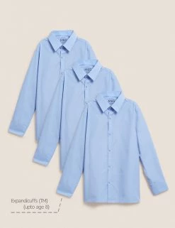 M&S Collection 3pk Boys' Slim Fit Easy Iron School Shirts (2-16 Yrs) -School Uniform Sales Store SD 04 T76 5718 E0 X EC 90