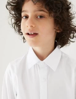 M&S Collection 3pk Boys' Longer Length Easy Iron School Shirts (4-18 Yrs) -School Uniform Sales Store SD 04 T76 5719L Z0 X EC 1