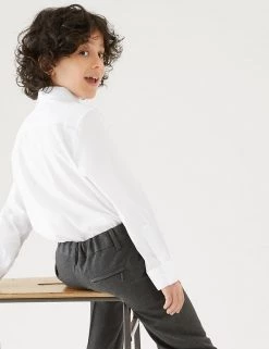 M&S Collection 3pk Boys' Longer Length Easy Iron School Shirts (4-18 Yrs) -School Uniform Sales Store SD 04 T76 5719L Z0 X EC 2