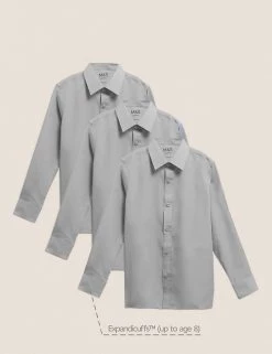 M&S Collection 3pk Boys' Easy Iron School Shirts (2-16 Yrs) -School Uniform Sales Store SD 04 T76 5719 T0 X EC 90