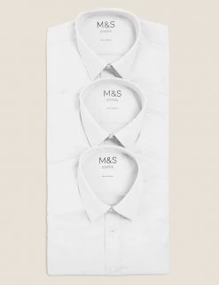 M&S Collection 3pk Boys' Easy Iron School Shirts (2-16 Yrs) -School Uniform Sales Store SD 04 T76 5719 Z0 X EC 7