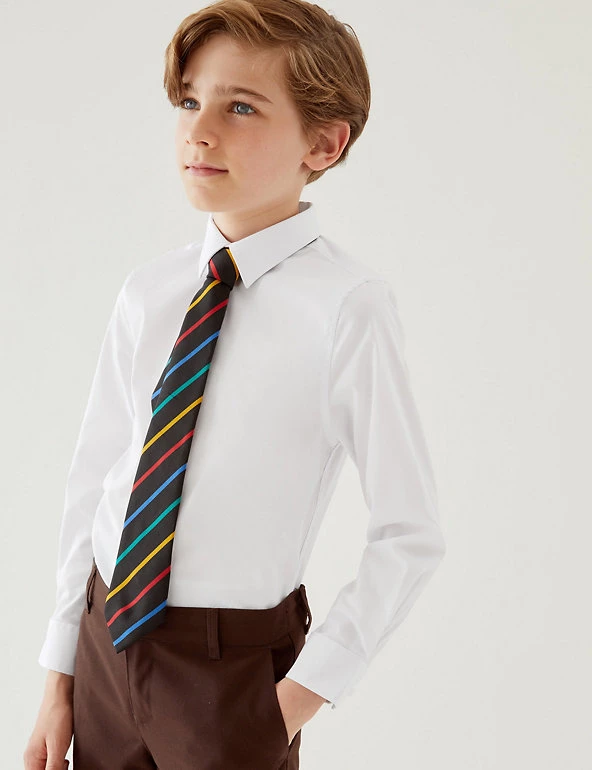 M&S Collection Boys' 2pk Skinny Fit Stretch School Shirts (2-16 Yrs) 3 M&S Collection Boys' 2pk Skinny Fit Stretch School Shirts (2-16 Yrs)