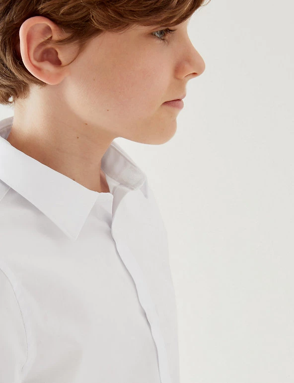M&S Collection Boys' 2pk Skinny Fit Stretch School Shirts (2-16 Yrs) 5 M&S Collection Boys' 2pk Skinny Fit Stretch School Shirts (2-16 Yrs) - Image 3