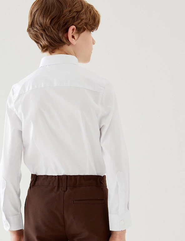 M&S Collection Boys' 2pk Skinny Fit Stretch School Shirts (2-16 Yrs) 6 M&S Collection Boys' 2pk Skinny Fit Stretch School Shirts (2-16 Yrs) - Image 4