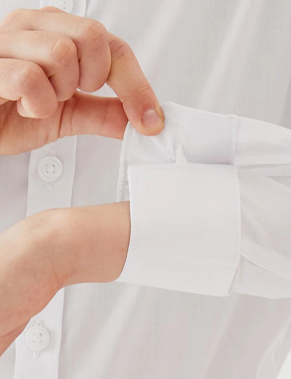 M&S Collection Boys' 2pk Skinny Fit Stretch School Shirts (2-16 Yrs) 7 M&S Collection Boys' 2pk Skinny Fit Stretch School Shirts (2-16 Yrs) - Image 5