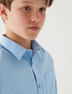 M&S Collection 2pk Boys' Non-Iron School Shirts (2-18 Yrs) -School Uniform Sales Store SD 04 T76 5768 E0 X EC 1