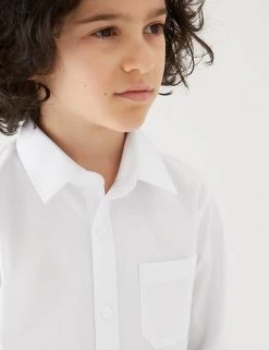 M&S Collection 2pk Boys' Non-Iron School Shirts (2-18 Yrs) -School Uniform Sales Store SD 04 T76 5768 Z0 X EC 1