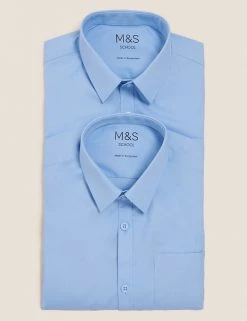 M&S Collection 2pk Boys' Slim Fit Non-Iron School Shirts (2-18 Yrs) 24 M&S Collection 2pk Boys' Slim Fit Non-Iron School Shirts (2-18 Yrs) -School Uniform Sales Store SD 04 T76 5769 E0 X EC 7