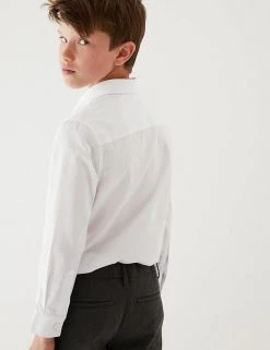 M&S Collection 3pk Boys' Easy Dressing Easy Iron School Shirts (3-18 Yrs) -School Uniform Sales Store SD 04 T76 5776 Z0 X EC 2