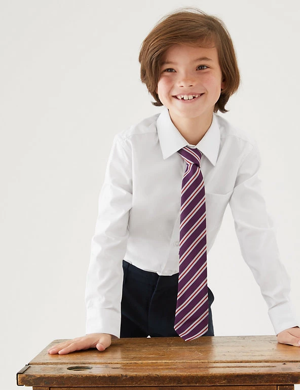 M&S Collection 2pk Boys' Cotton Regular Fit School Shirts (2-18 Yrs) 3 M&S Collection 2pk Boys' Cotton Regular Fit School Shirts (2-18 Yrs)