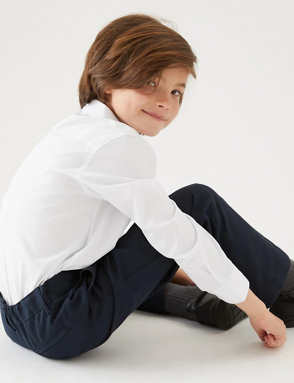 M&S Collection 2pk Boys' Cotton Regular Fit School Shirts (2-18 Yrs) 6 M&S Collection 2pk Boys' Cotton Regular Fit School Shirts (2-18 Yrs) - Image 4