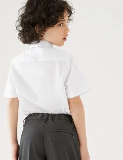 M&S Collection 3pk Boys' Longer Length Easy Iron School Shirts (4-18 Yrs) -School Uniform Sales Store SD 04 T76 5812L Z0 X EC 2