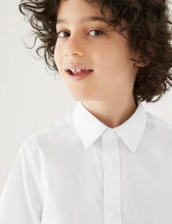 M&S Collection 3pk Boys' Plus Fit Easy Iron School Shirts (4-18 Yrs) -School Uniform Sales Store SD 04 T76 5812P Z0 X EC 1