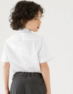 M&S Collection 3pk Boys' Plus Fit Easy Iron School Shirts (4-18 Yrs) -School Uniform Sales Store SD 04 T76 5812P Z0 X EC 2
