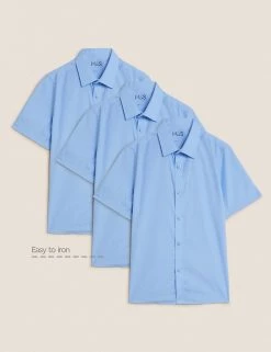 M&S Collection 3pk Boys' Easy Iron School Shirts (2-16 Yrs) 18 M&S Collection 3pk Boys' Easy Iron School Shirts (2-16 Yrs) -School Uniform Sales Store SD 04 T76 5812 E0 X EC 90