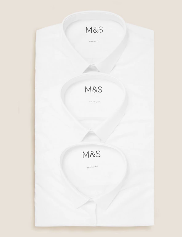M&S Collection 3pk Boys' Easy Iron School Shirts (2-16 Yrs) 7 M&S Collection 3pk Boys' Easy Iron School Shirts (2-16 Yrs) - Image 5