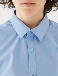 M&S Collection 3pk Boys' Slim Easy Iron School Shirts (2-16 Yrs) -School Uniform Sales Store SD 04 T76 5813 E0 X EC 1