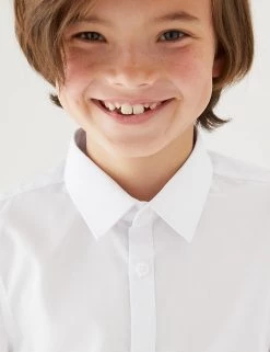 M&S Collection 3pk Boys' Slim Easy Iron School Shirts (2-16 Yrs) -School Uniform Sales Store SD 04 T76 5813 Z0 X EC 1