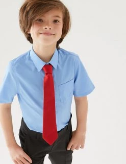 M&S Collection 2pk Boys' Slim Fit Non-Iron School Shirts (2-18 Yrs) -School Uniform Sales Store SD 04 T76 5883 E0 X EC 0