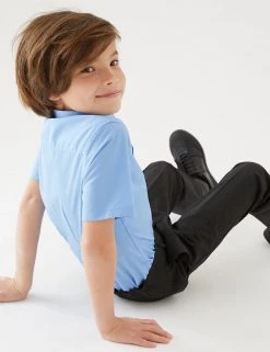 M&S Collection 2pk Boys' Slim Fit Non-Iron School Shirts (2-18 Yrs) -School Uniform Sales Store SD 04 T76 5883 E0 X EC 2