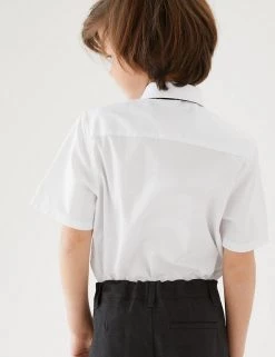 M&S Collection 2pk Boys' Cotton Regular Fit School Shirts (2-18 Yrs) -School Uniform Sales Store SD 04 T76 5888S Z0 X EC 2