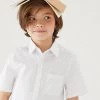 M&S Collection 2pk Boys' Cotton Slim Fit School Shirts (2-18 Yrs) -School Uniform Sales Store SD 04 T76 5889S Z0 X EC 0