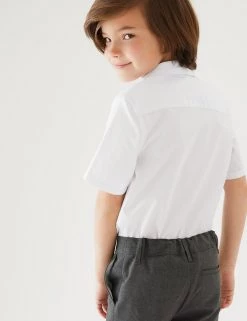 M&S Collection 2pk Boys' Cotton Slim Fit School Shirts (2-18 Yrs) -School Uniform Sales Store SD 04 T76 5889S Z0 X EC 2