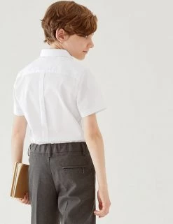 M&S Collection Boys' 2pk Slim Fit Stretch School Shirts (2-18 Yrs) -School Uniform Sales Store SD 04 T76 5893 Z0 X EC 2