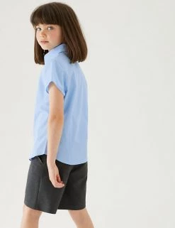 M&S Collection 2pk Girls' Cap Sleeve Easy Iron School Shirts (2-16 Yrs) -School Uniform Sales Store SD 04 T76 5930 E0 X EC 2