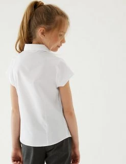 M&S Collection 2pk Girls' Cap Sleeve Easy Iron School Shirts (2-16 Yrs) -School Uniform Sales Store SD 04 T76 5930 Z0 X EC 1