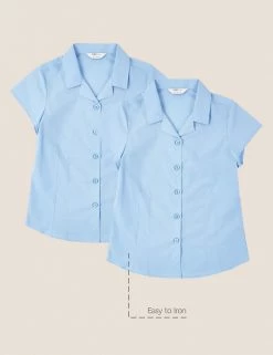 M&S Collection 2pk Girls' Easy Iron School Shirts (2-16 Yrs) 15 M&S Collection 2pk Girls' Easy Iron School Shirts (2-16 Yrs) -School Uniform Sales Store SD 04 T76 5931 E0 X EC 90