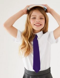 M&S Collection 3pk Girls' Plus Fit Easy Iron School Shirts (4-18 Yrs)