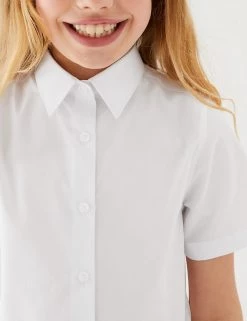M&S Collection 3pk Girls' Plus Fit Easy Iron School Shirts (4-18 Yrs) -School Uniform Sales Store SD 04 T76 5946P Z0 X EC 1