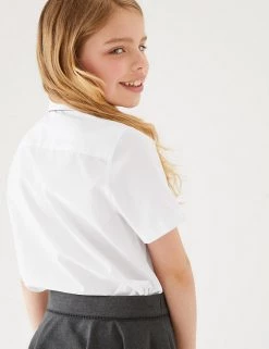M&S Collection 3pk Girls' Plus Fit Easy Iron School Shirts (4-18 Yrs) -School Uniform Sales Store SD 04 T76 5946P Z0 X EC 2