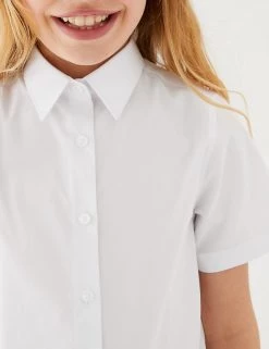 M&S Collection 3pk Girls' Easy Iron School Shirts (2-16 Yrs) -School Uniform Sales Store SD 04 T76 5946 Z0 X EC 1