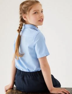 3pk Girls' Slim Fit Easy Iron School Shirts (2-16 Yrs) -School Uniform Sales Store SD 04 T76 5951 E0 X EC 2