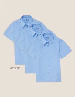 3pk Girls' Slim Fit Easy Iron School Shirts (2-16 Yrs) -School Uniform Sales Store SD 04 T76 5951 E0 X EC 90