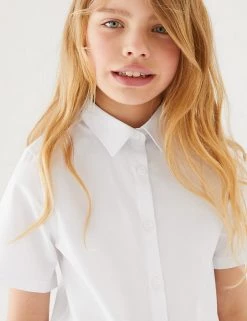 3pk Girls' Slim Fit Easy Iron School Shirts (2-16 Yrs) -School Uniform Sales Store SD 04 T76 5951 Z0 X EC 1