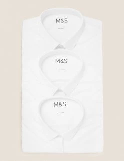 3pk Girls' Slim Fit Easy Iron School Shirts (2-16 Yrs) -School Uniform Sales Store SD 04 T76 5951 Z0 X EC 7